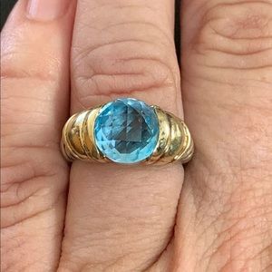 David Yurman Capri Blur Topaz ring SS/ Gold SS 6.5